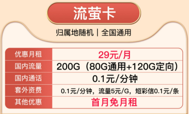 有沒(méi)有首月免月租的流量卡套餐？電信純流量29元通用套餐介紹
